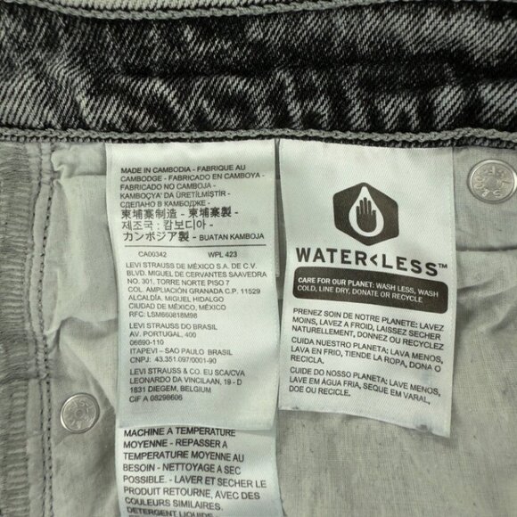 Levi's Ribcage Straight Grey Denim Jeans Women's Size 27x25 - Picture 6 of 13